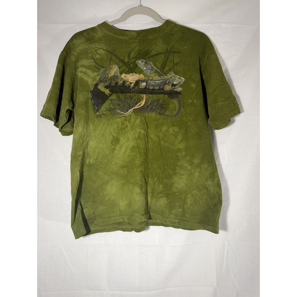 Vintage The Mountain YouthXL Green Iguana Lizard Reptile Graphic T-Shirt Bonaire